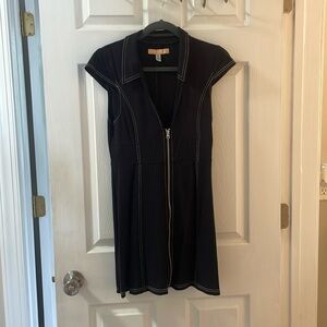 Black zip up skater dress